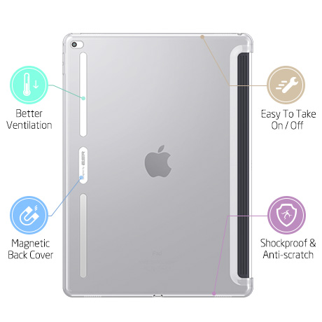  超薄硅胶iPad Pro 12.9”保护套，悦色跃色系列背壳款 